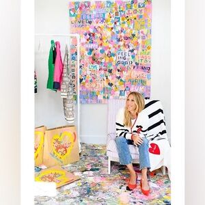 NWT AQUA x Kerri Rosenthal ❤️ Striped Knit Throw - Possible Body Scarf, Wrap